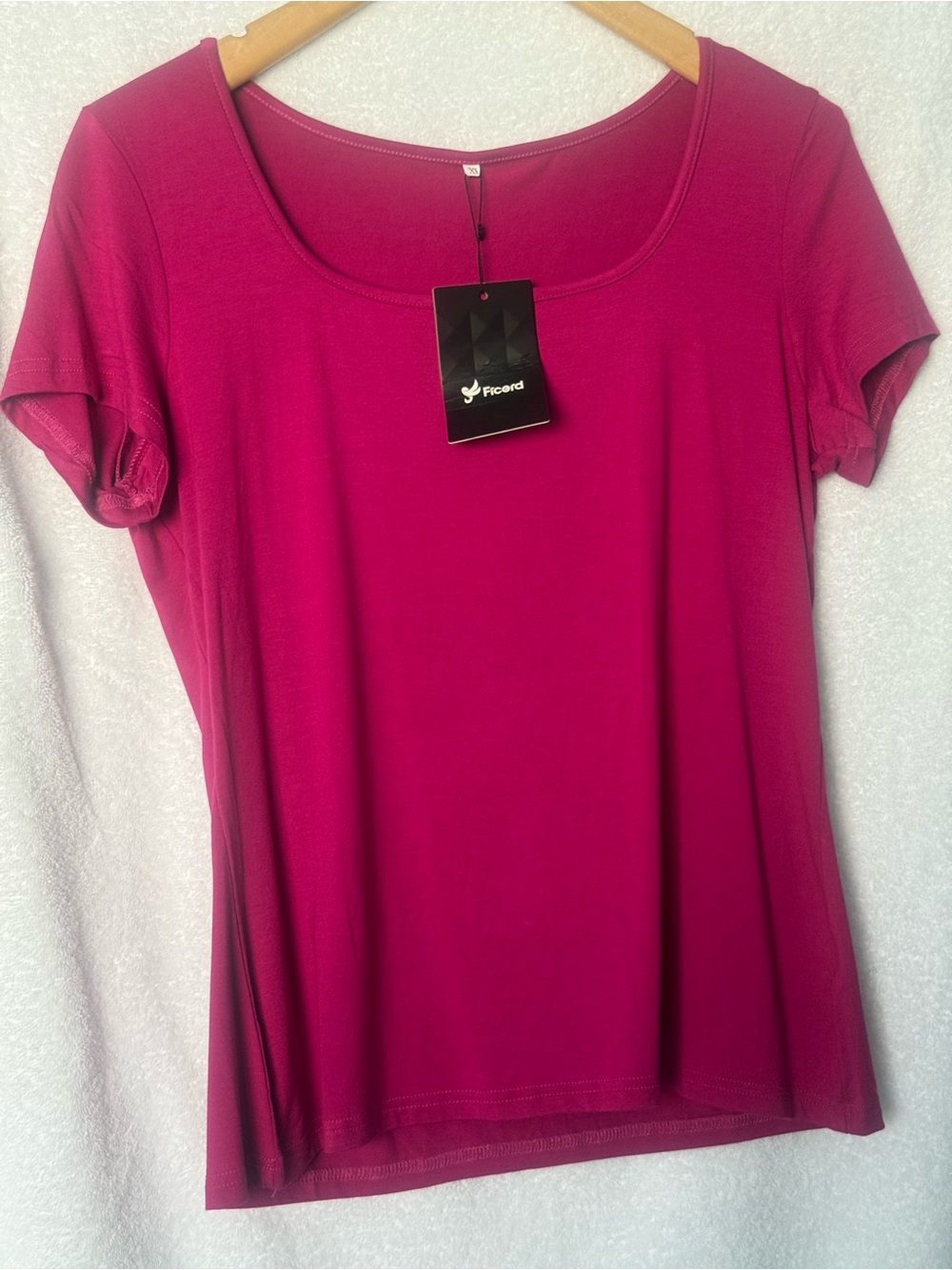 Scoop Neck Short-Sleeve Tee in Magenta by Picard